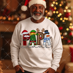 Load image into Gallery viewer, FESTIVE FAMILY CLAUS FAUX EMBROIDERY  READY TO PRESS TRANSFER

