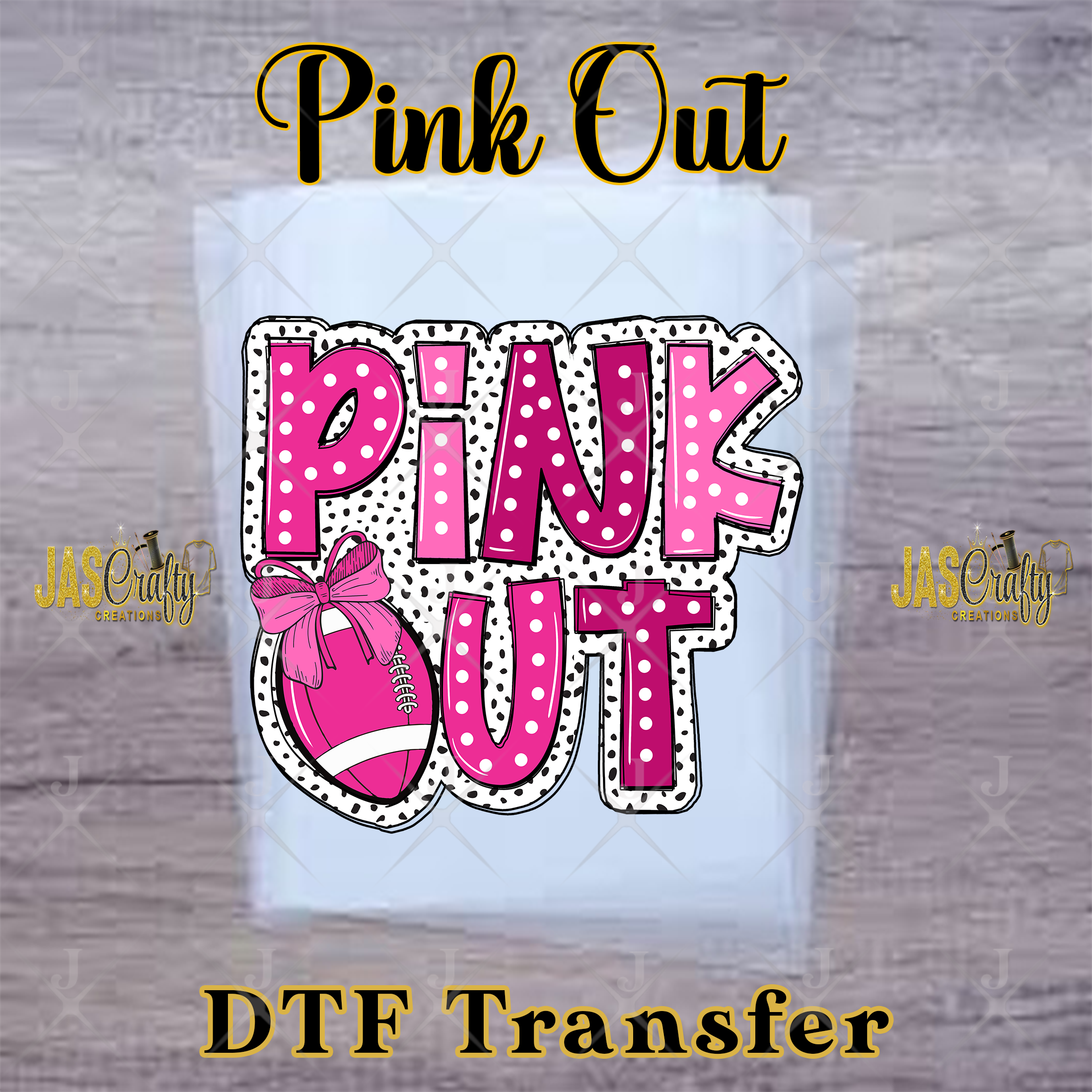 PINK OUT POLKA DOTS READY TO PRESS TRANSFER