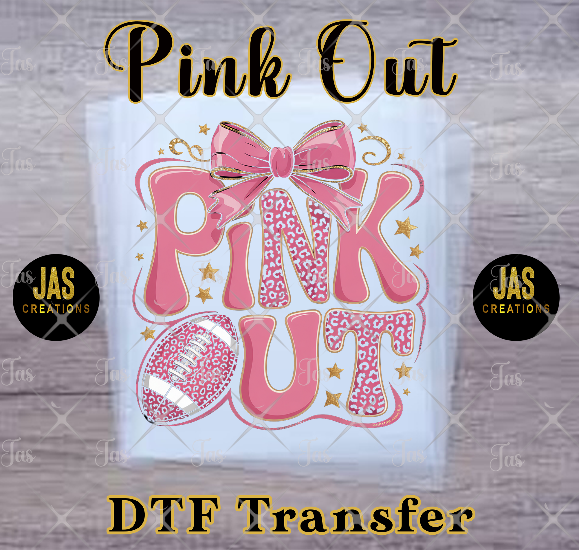 PINK OUT BOW  READY TO PRESS TRANSFER