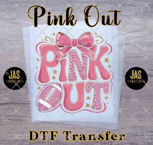 PINK OUT BOW  READY TO PRESS TRANSFER