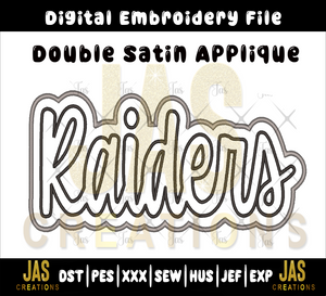 DOUBLE SATIN RAIDERS APPLIQUE DIGITAL FILE
