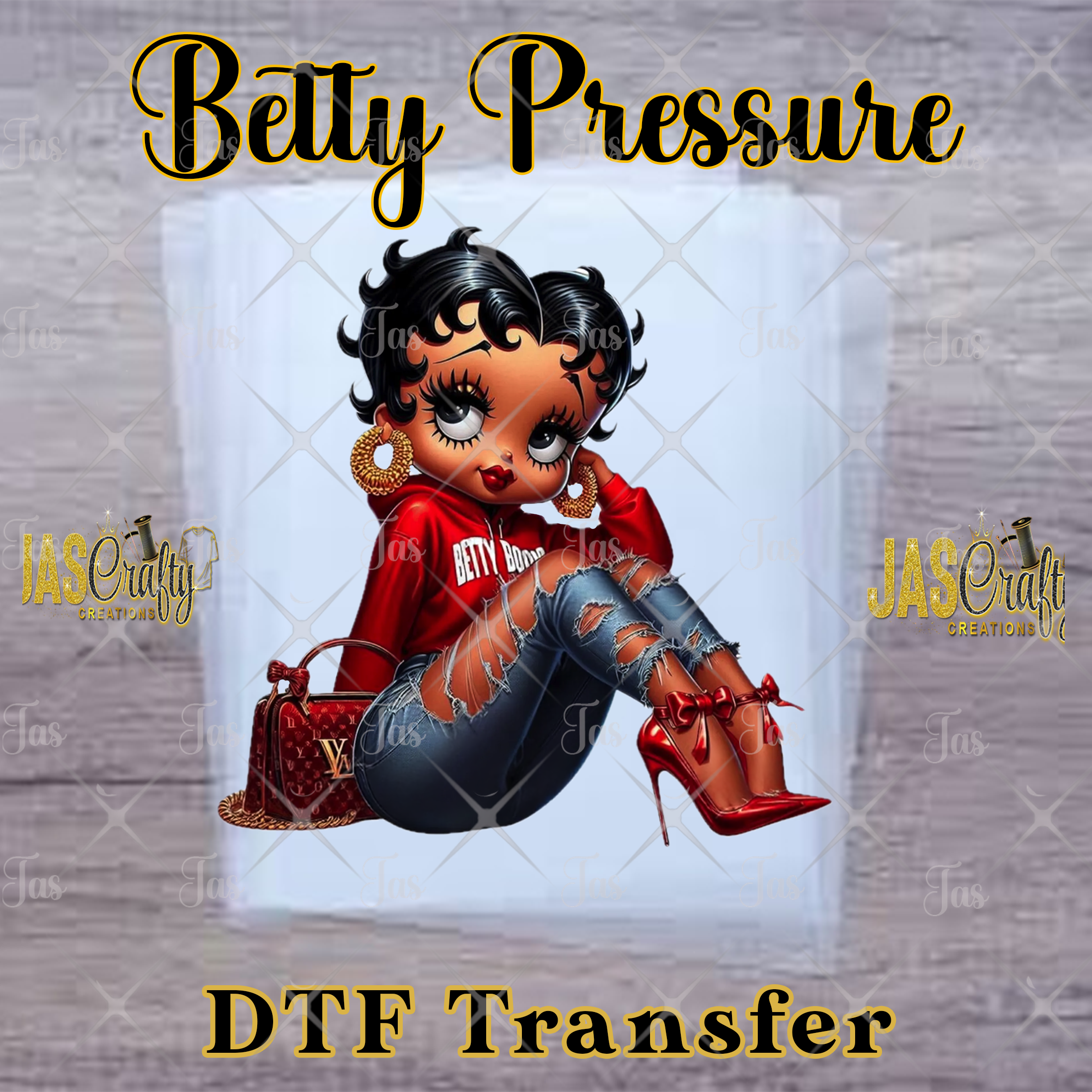 BETTY RED DESIGNER READY TO PRESS TRANSFER