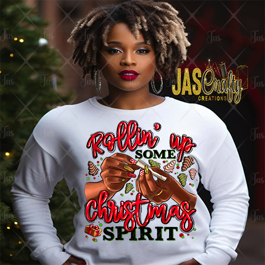 ROLLIN UP SOME CHRISTMAS SPIRIT READY TO PRESS TRANSFER
