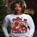 Load image into Gallery viewer, ROLLIN UP SOME CHRISTMAS SPIRIT READY TO PRESS TRANSFER
