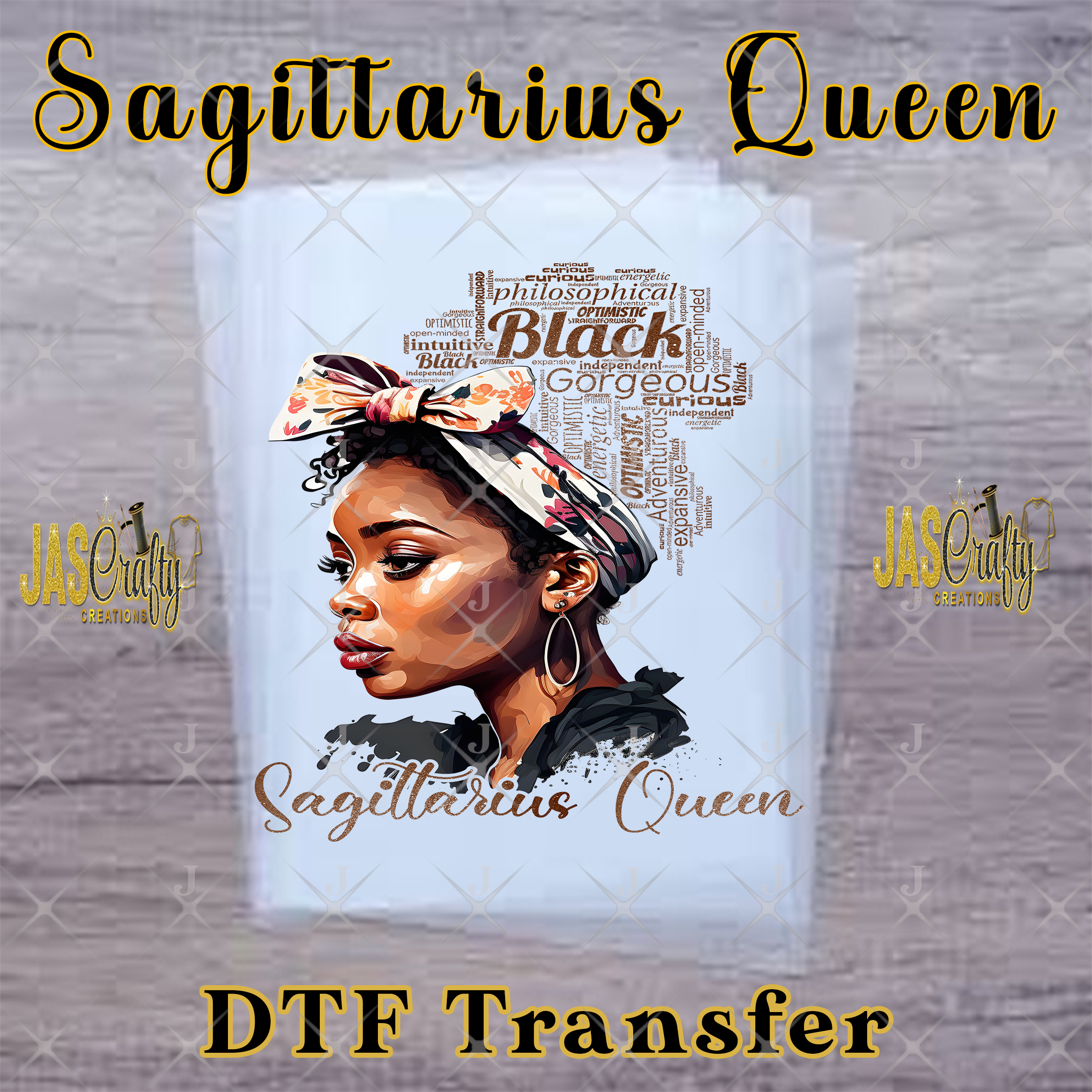 BLACK SAGITTARIUS QUEEN READY TO PRESS TRANSFER