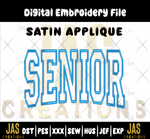 Load image into Gallery viewer, SENIOR SATIN ARCHED APPLIQUE EMBROIDERY DESIGN
