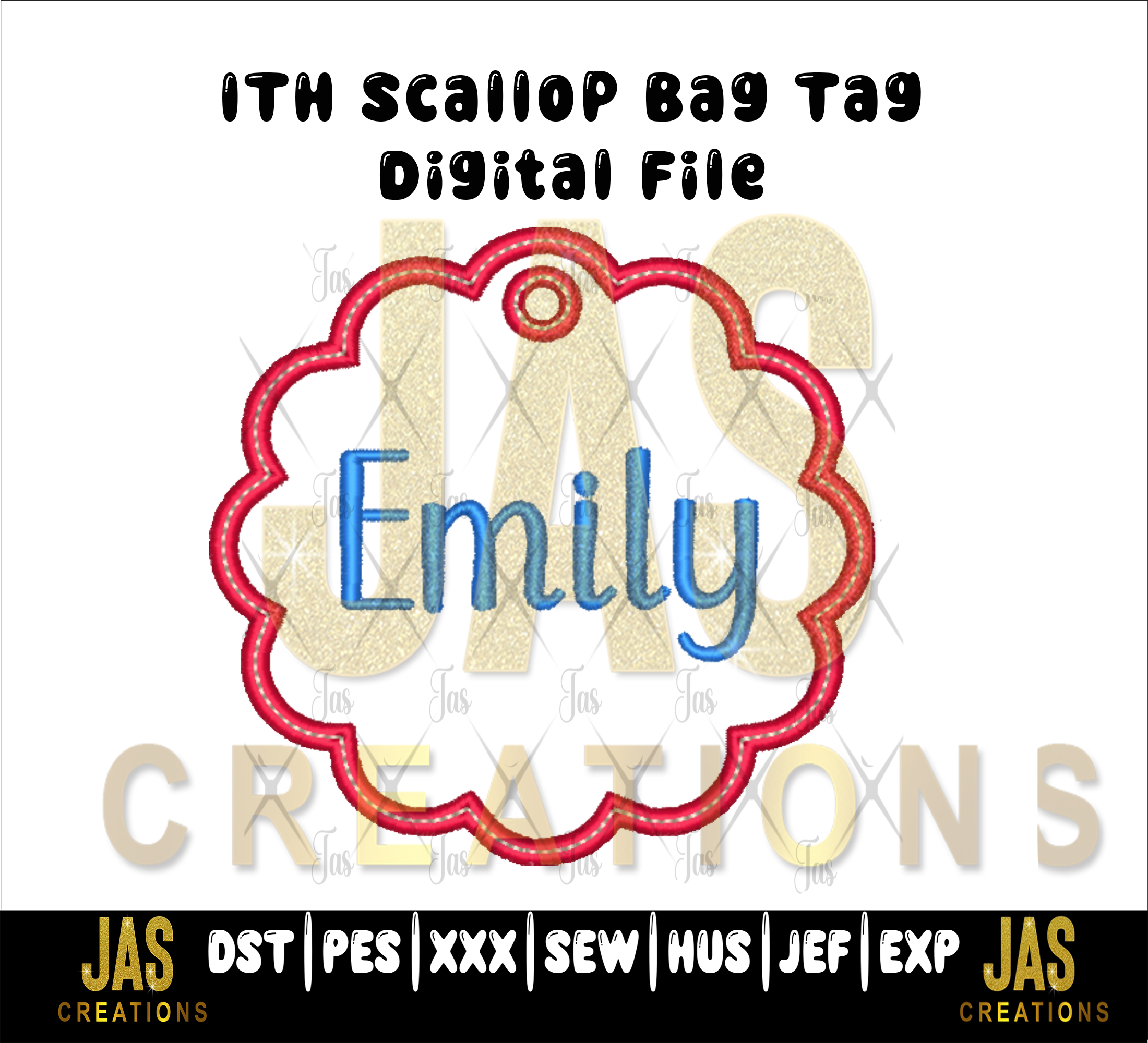 SCALLOP CIRCLE ITH BAG TAG DIGITAL FILE