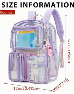 CLEAR EMBROIDERED GIRLS BACKPACK