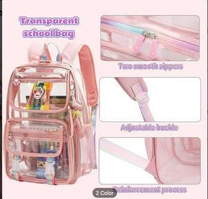 CLEAR EMBROIDERED GIRLS BACKPACK