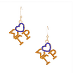 Load image into Gallery viewer, SIGMA GAMMA RHO RHINESTONE DROP EARRINGS

