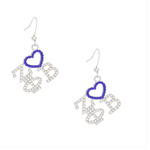 Load image into Gallery viewer, ZETA PHI BETA RHINESTONE DROP EARRINGS
