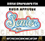 Load image into Gallery viewer, DOUBLE SATIN SENIOR RETRO APPLIQUE DIGITAL FILE
