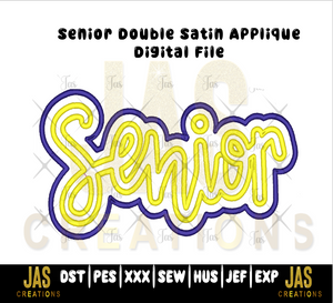DOUBLE SATIN SENIOR APPLIQUE DIGITAL FILE