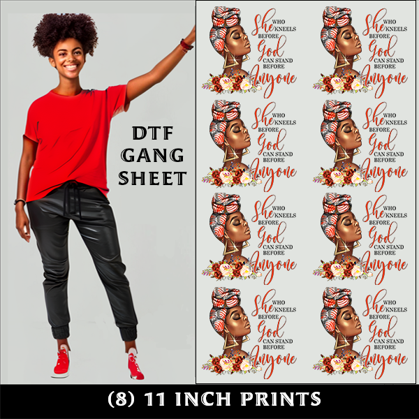 SHE WHO KNEELS BEFORE GOD DTF GANG SHEET