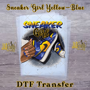 SNEAKER GIRL YELLOW BLUE READY TO PRESS TRANSFER