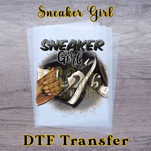 SNEAKER GIRL BLACK WHITE READY TO PRESS TRANSFER