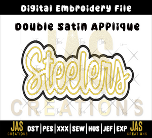 DOUBLE SATIN STEELERS APPLIQUE DIGITAL FILE