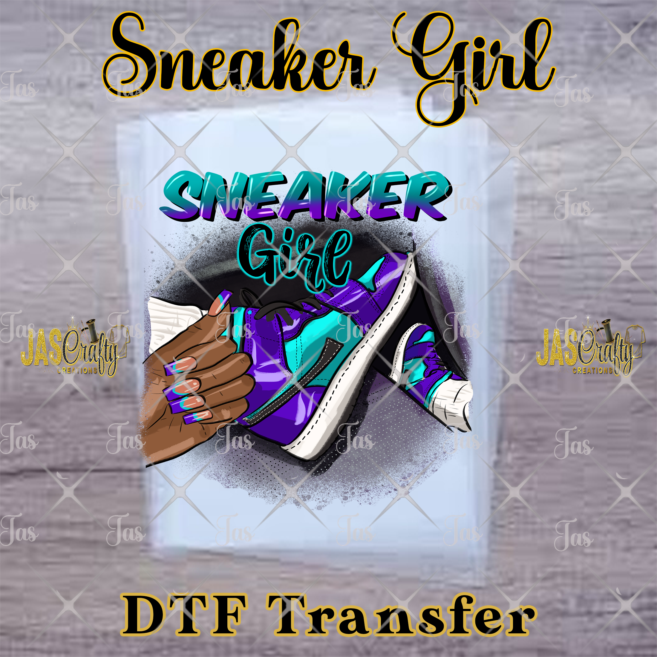 SNEAKER GIRL TEAL READY TO PRESS TRANSFER