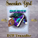 Load image into Gallery viewer, SNEAKER GIRL TEAL READY TO PRESS TRANSFER
