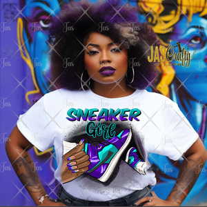 SNEAKER GIRL TEAL READY TO PRESS TRANSFER