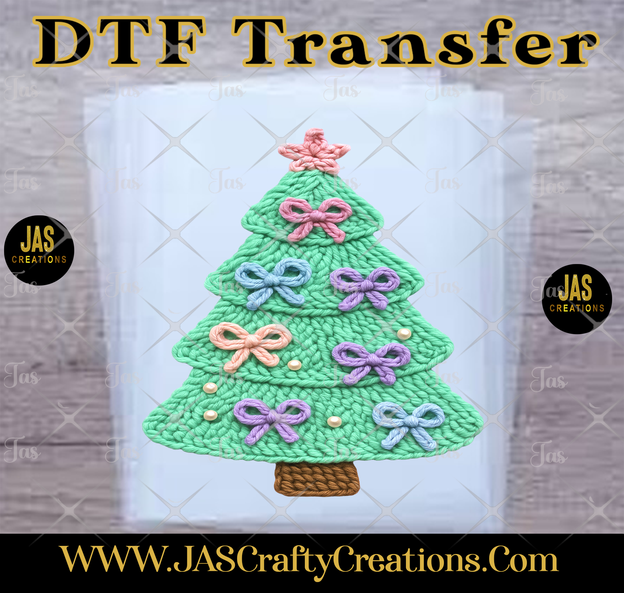 CHRISTMAS FAUX CROCHET  READY TO PRESS TRANSFERS