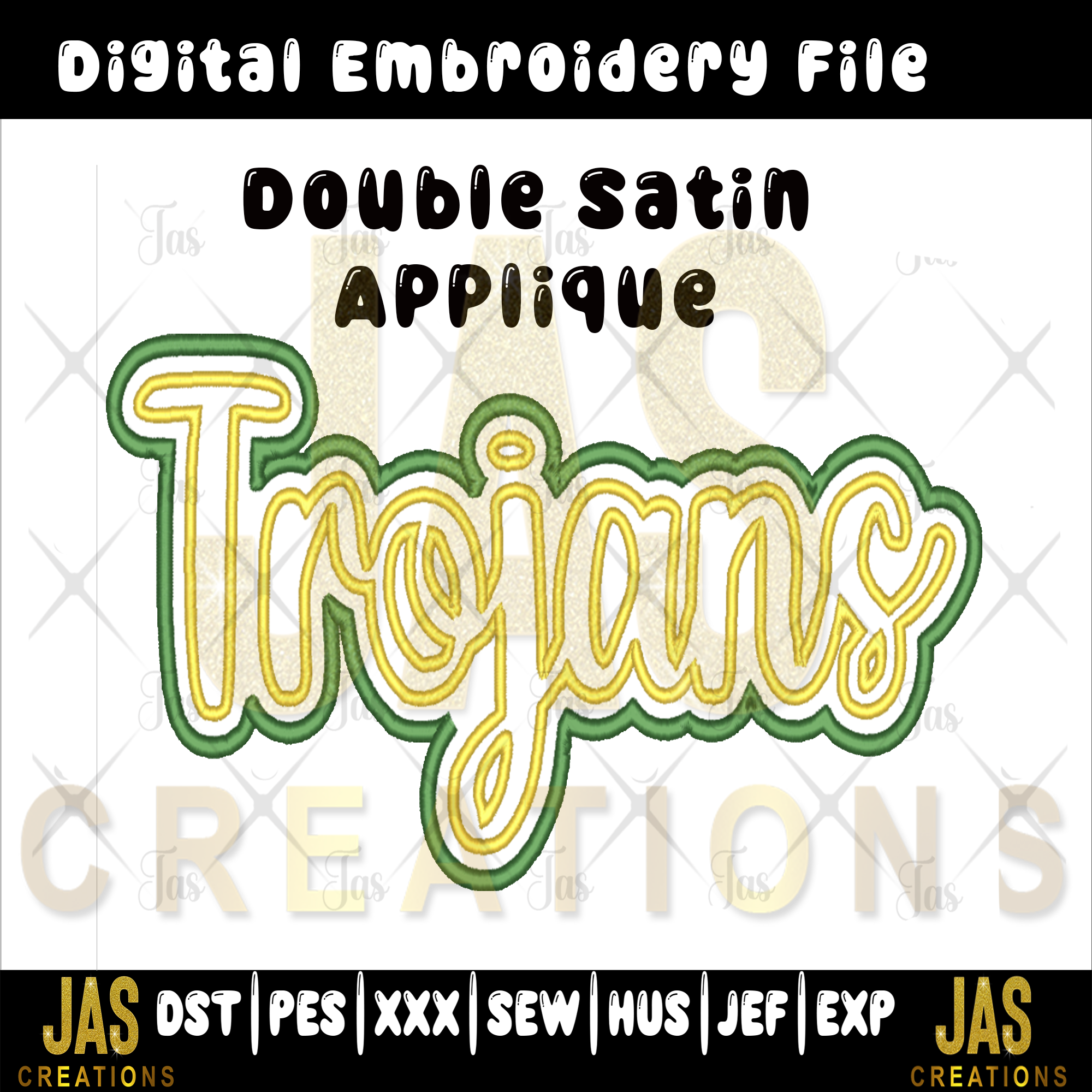 DOUBLE SATIN TROJAN APPLIQUE DIGITAL FILE