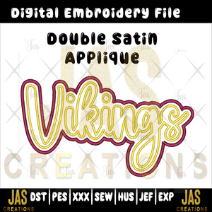DOUBLE SATIN VIKINGS APPLIQUE DIGITAL FILE