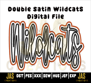 DOUBLE SATIN WILDCATS APPLIQUE DIGITAL FILE