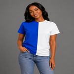 Load image into Gallery viewer, ZETA PHI BETA TWO TONE TSHIRT BLUE  AND WHITE
