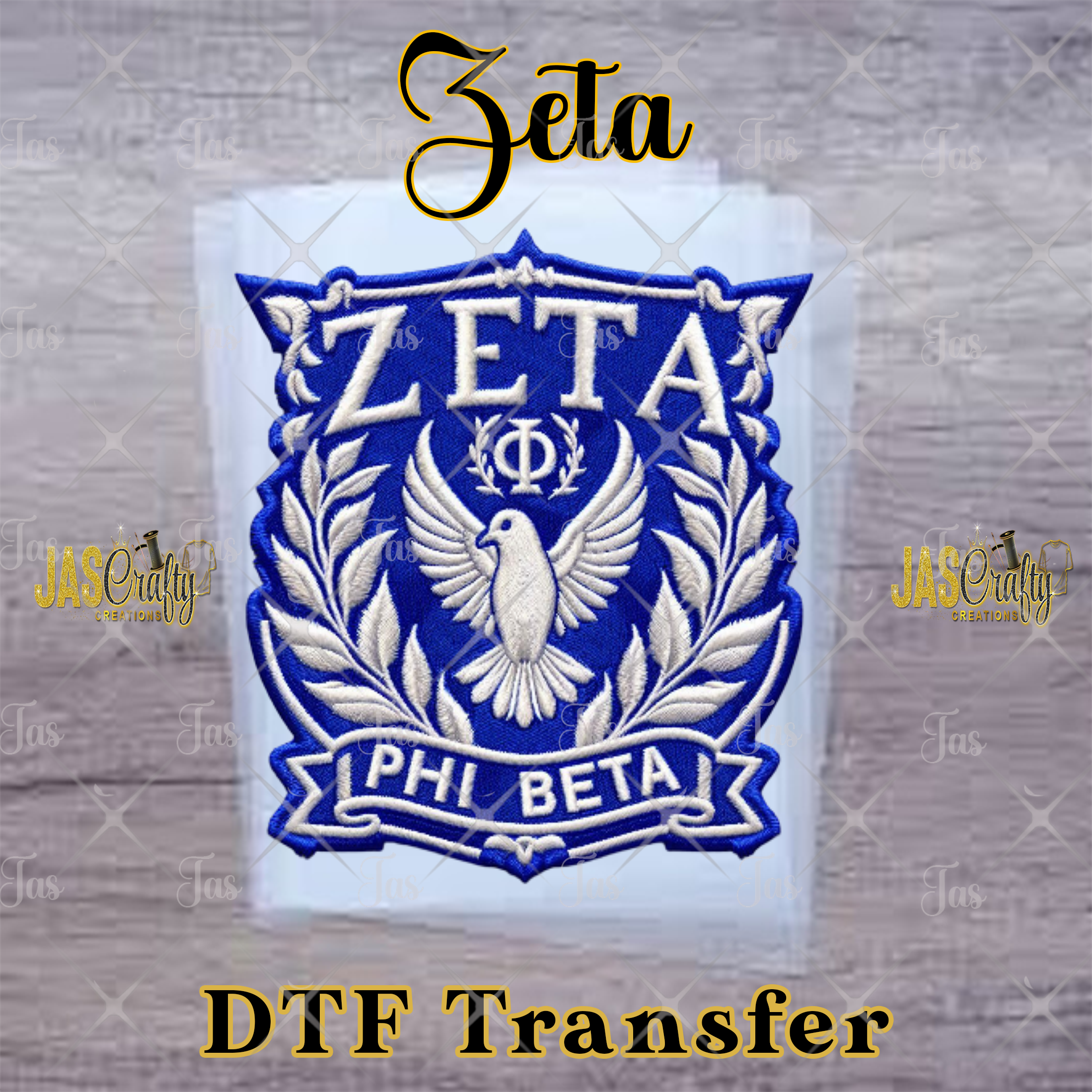 ZETA FAUX EMBROIDERY READY TO PRESS TRANSFER
