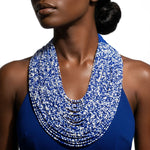 Load image into Gallery viewer, ZPB Mixed Blue &amp; White 100 Strand Bead Necklace
