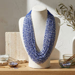Load image into Gallery viewer, ZPB Mixed Blue &amp; White 100 Strand Bead Necklace
