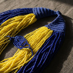 Load image into Gallery viewer, SGRHO Colorblock Blue Yellow 100 Strand Necklace
