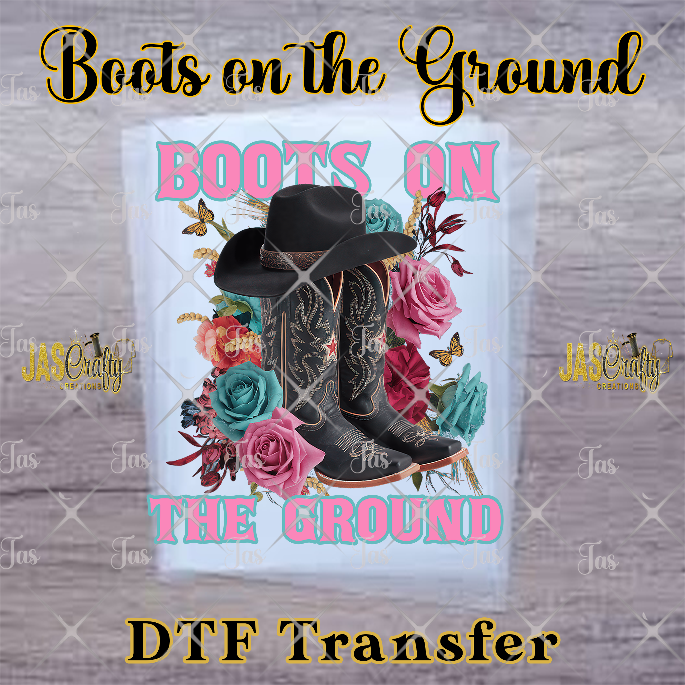 BOOTS ON THE GROUND (2) PREMADE GANG SHEET