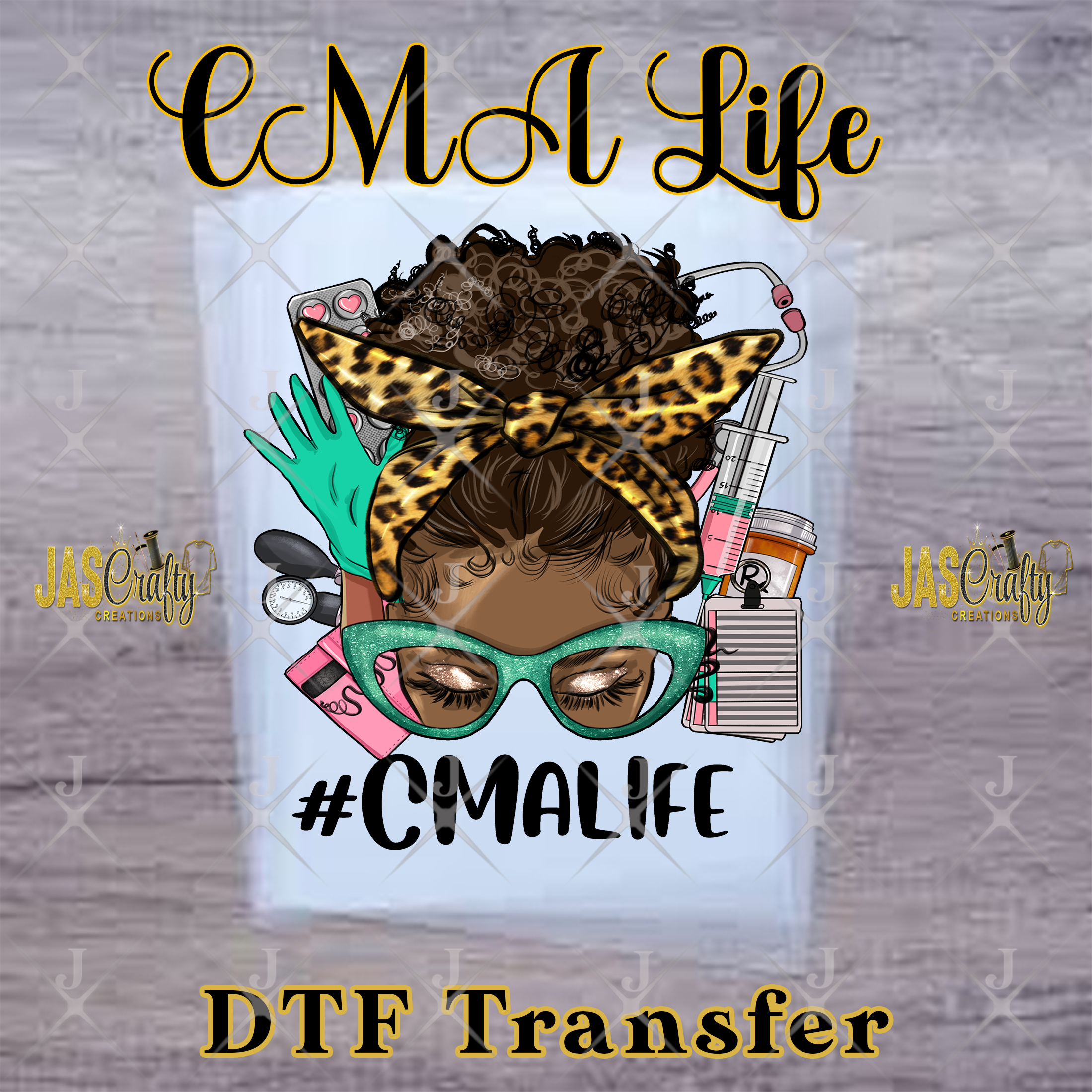 CMA LIFE MESSY BUN READY TO PRESS TRANSFER