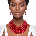 Load image into Gallery viewer, Pearl Necklace 5 Layer Polished Pearl Set Women
