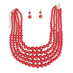Load image into Gallery viewer, Pearl Necklace 5 Layer Polished Pearl Set Women
