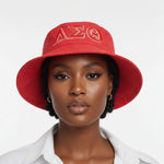 Load image into Gallery viewer, DST 1913 Sorority Red Mesh Embroidered Bucket Hat
