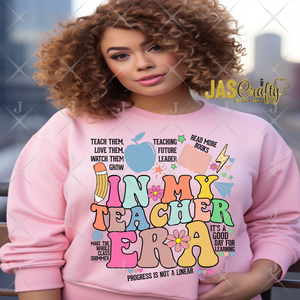IN MY TEACHER ERA RETRO READY TO PRESS TRANSFER
