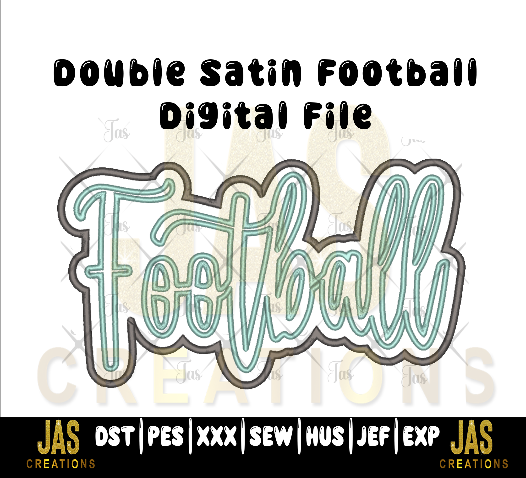 DOUBLE SATIN FOOTBALL APPLIQUE DIGITAL FILE