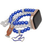 Load image into Gallery viewer, ZPB Sorority Blue White Pearl Watch Band for Women
