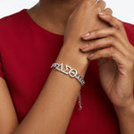 Load image into Gallery viewer, DST Sorority Silver Chain Greek Letter Bracelet
