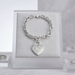 Load image into Gallery viewer, DST Silver 1913 Legacy Heart Lock Chain Bracelet
