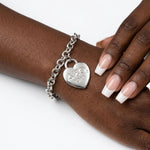 Load image into Gallery viewer, DST Silver 1913 Legacy Heart Lock Chain Bracelet
