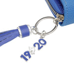 Load image into Gallery viewer, ZPB Sorority Blue Tassel Keychain Zipper Wallet
