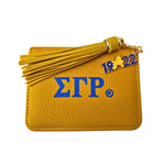 Load image into Gallery viewer, SGRHO Soror Yellow Tassel Keychain Zipper Wallet
