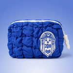 Load image into Gallery viewer, ZPB Royal Blue Crest Mini Quilted Puffy Pouch

