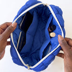 Load image into Gallery viewer, ZPB Royal Blue Crest Mini Quilted Puffy Pouch
