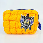 Load image into Gallery viewer, SGRHO Golden Yellow Crest Mini Quilted Puffy Pouch
