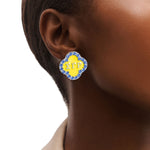 Load image into Gallery viewer, Blue Gold Sorority Studs SGRHO
